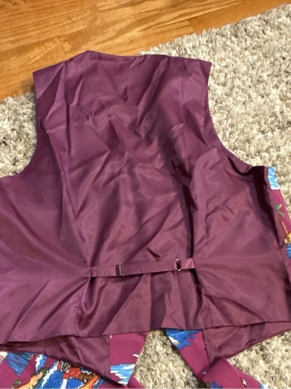 Men's Christmas Magenta Printed Suit 4 pc set- Bold Statement Set 48R or 4XL